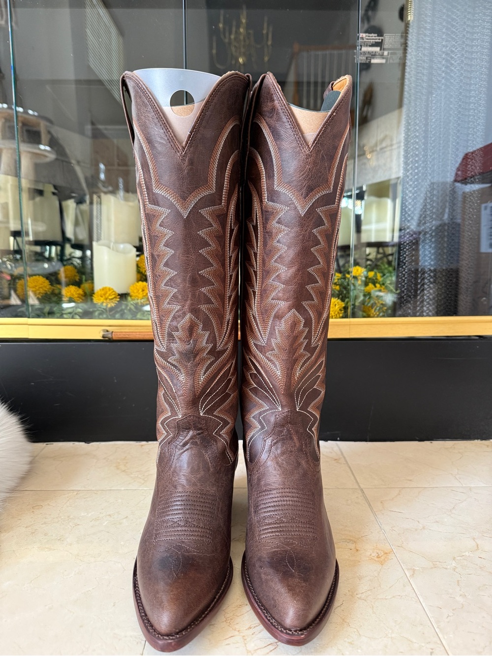 Tecovas NIB Abby Mocha Goat Leather Western Cowboy Boot size 7